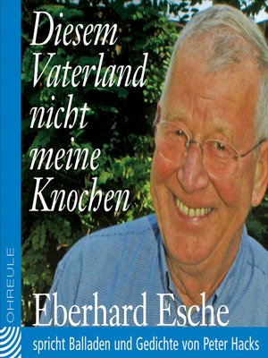 cover image of Diesem Vaterland nicht meine Knochen